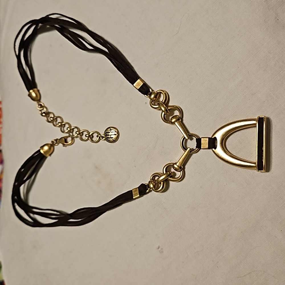 Madewell Gold-tone Sculpture Pendant Cord Necklace